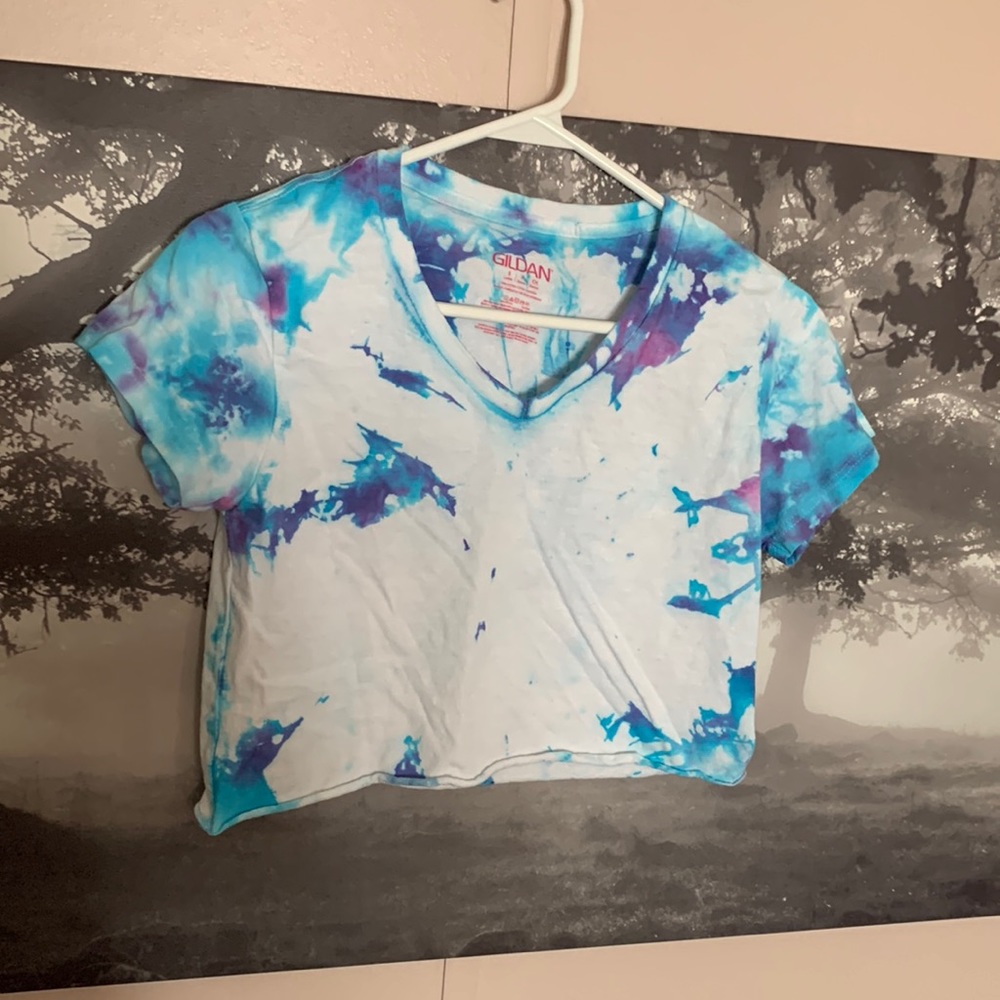 Tye dye crop t shirt reworked small